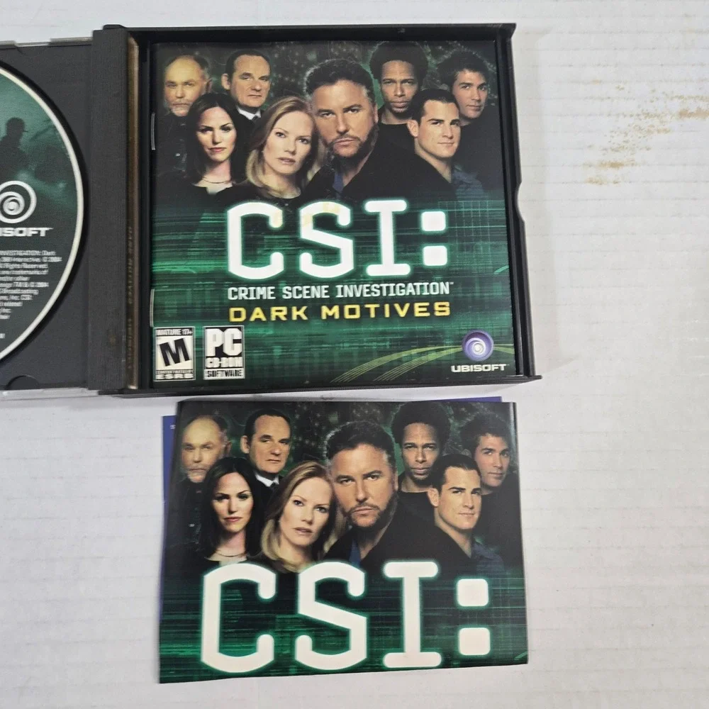 CSI Dark Motives PC Game Vintage 2004 CD-ROM‎ Complete 3 Disc Set Manual Ubisoft